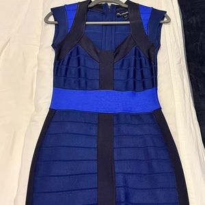 French Connection blue bandage dress